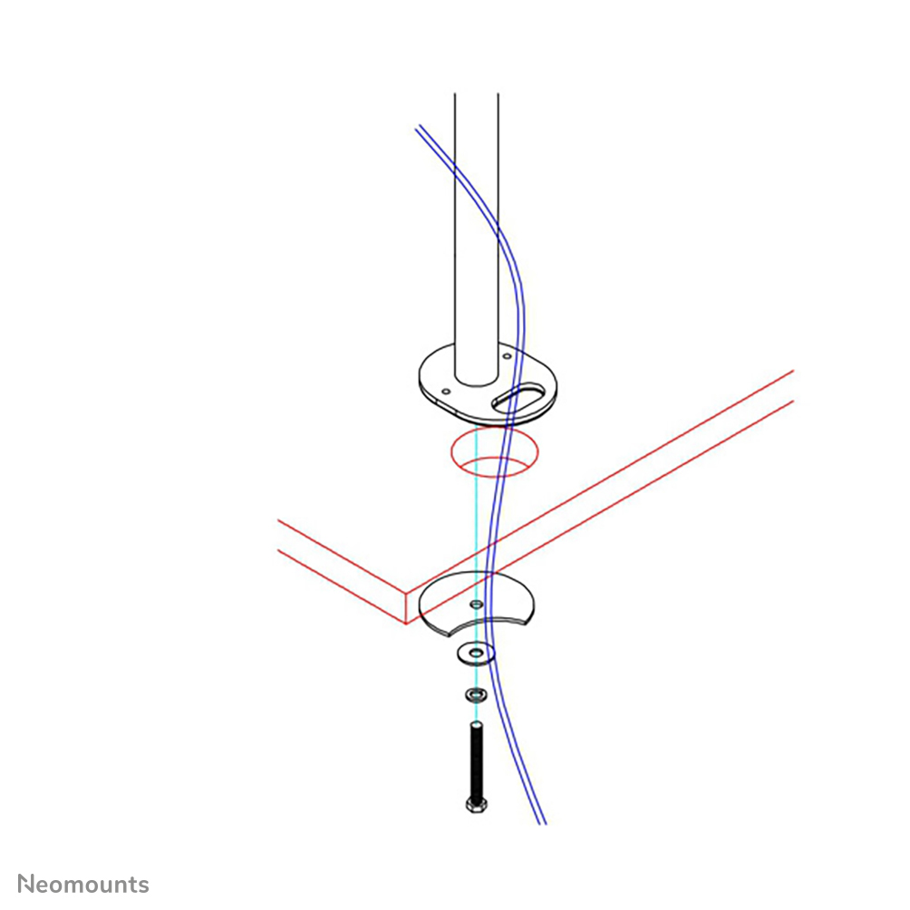 Neomounts FPMA-D960GROMMET Piastra passacavo per montaggio su scrivania 10-30"